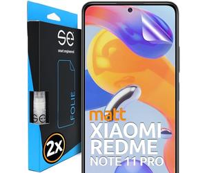 2x se® Protector 3D Antirreflejo para Xiaomi Redmi Note 11 Pro, Protección Solar, Compatible con Huellas y FaceID, Instalación sin Burbujas, Mate, Resistente a Golpes y Arañazos, Matériau TPU