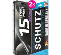 2x se® Protector 3D Privacy para Apple iPhone 15 Pro Max, Protección de Privacidad, Compatible con Huellas y FaceID, Instalación sin Burbujas, Resistente a Golpes y Arañazos, Fabricado en Alemania