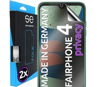 2x se® Protector 3D Privacy para Fairphone Fairphone 4, Protección de Privacidad, Compatible con Huellas y FaceID, Instalación sin Burbujas, Resistente a Golpes y Arañazos, Fabricado en Alemania