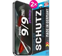 2X se® Protector 3D Privacy para Google Pixel 9/9 Pro, Protección de Privacidad, Compatible con Huellas y FaceID, Instalación sin Burbujas, Resistente a Golpes y Arañazos, Fabricado en Alemania