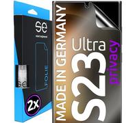 2x se® Protector 3D Privacy para Samsung Galaxy S23 Ultra, Protección de Privacidad, Compatible con Huellas y FaceID, Instalación sin Burbujas, Resistente a Golpes y Arañazos, Fabricado en Alemania