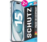 2x se® Protector 3D Transparente para Apple iPhone 15, Autorreparable, Compatible con Huellas y FaceID, Instalación sin Burbujas, Ultranítido, Resistente a Golpes y Arañazos, Matériau TPU