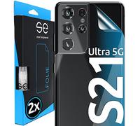 2x se® Protector 3D Antirreflejo para la Parte Trasera de Samsung Galaxy S21 Ultra, Protección Solar, Instalación sin Burbujas, Mate, Protección contra Suciedad, Golpes y Arañazos, Matériau TPU