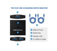2X Selector de Conmutador USB 3.0 Conmutador KVM 5Gbps 2 En 1 Salida Conmutador USB USB 3.0 Compartidor Bidireccional para Impresora Teclado Ratón