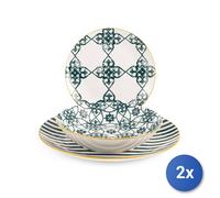 2X Servicios 18 Piezas Mesa Emerald H&H