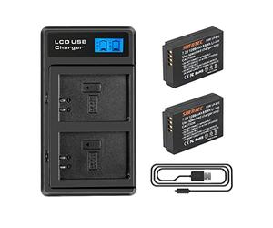 2X Shentec 1200mAh Li-Ion Batterie Compatible Avec Canon LP-E12 Canon EOS M EOS M50 EOS M50 EOS M100 EOS Rebel SL1 EOS 100D Canon Powershot sx 70 HS