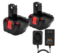 2X Shentec 12V 4.5Ah NI-MH Batería + Cargador Batería de Recambio para Bosch BAT043 BAT045 BAT120 BAT139 2607335542 2607335526 2607335274 2607335709 GSR 12-2 12VE-2 PSR 12 GSB 12VE-2 22612