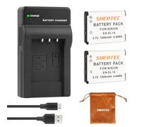 2X Shentec 3.7V Li-Ion EN-EL19 batería para Coolpix W150 S33 S32 S100 S2500 S2800 S3200 S3500 S3600 S4100 S5200 S5300 S6500 S6600 S6800 S6900 S7000.