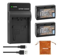 2X Shentec 7.2V Li-Ion NP-FH50 Batería y Cargador Micro USB Compatible con Sony DSLR-A230, DSLR-A290, DSLR-A330, DSLR-A380, DSLR-A390, DSC-HX1, DSC-HX100V, DSC-HX200V, HDR-TG5V