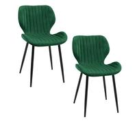 2x silla tapizada capitoné de terciopelo sj.17 verde botella