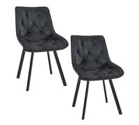 2x silla tapizada de terciopelo acolchado sj.33 negro