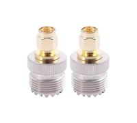 2x Sma Male To Uhf Female So239 So-239 Jumper Plug Rf Adapter Connect -259 Gold