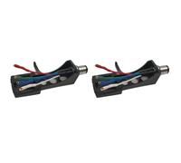 2X Soporte de Fono de Vinilo Tocadiscos Headshell Cartucho de Fono LP Universal Soporte de Cabeza de Fonógrafo de Repuesto Stylus Lead Wire