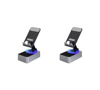 2X Soporte para Teléfono Móvil 3 en 1, Banco de Energía de Audio, Altavoz de Llamada , Escritorio Giratorio Plegable Multifunción, Gris