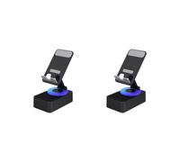 2X Soporte para Teléfono Móvil 3 en 1, Banco de Energía de Audio, Altavoz de Llamada , Escritorio Giratorio Plegable Multifunción, Negro
