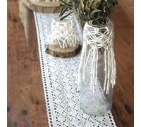 2X Table Runner Macrame for Wedding in Boho Style Beige Cream (15 X 20