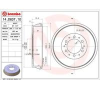 2x Tambor de freno 14.D637.10 BREMBO para TOYOTA HILUX VII Pick-up