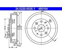 ATE 24.0220-0026.1 Tambor de freno