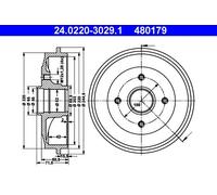 ATE Tambor de freno para CITROËN: C3 Pluriel, C3, C2 & PEUGEOT: 206, 1007, 206+ (Ref: 24.0220-3029.1)