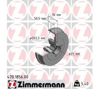 ZIMMERMANN 470.1856.00 Tambor de freno