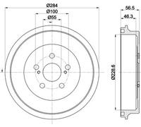 2x Tambor de freno 8DT 355 303-091 HELLA PAGID para TOYOTA SUBARU