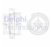 2x Tambor de freno BF367 DELPHI para OPEL ASTRA F Sedán ASTRA F Station Wagon