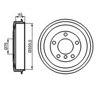BOSCH Tambor de freno para BMW: Série 3 (Ref: 0 986 477 043)