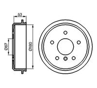 BOSCH Tambor de freno para MERCEDES-BENZ: Classe A (Ref: 0 986 477 096)