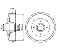 BOSCH Tambor de freno para NISSAN: Micra, Note (Ref: 0 986 477 197)
