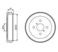 2x Tambor de freno Eje trasero 0 986 477 199 BOSCH para TOYOTA YARIS
