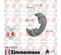 2x Tambor de freno revestido 405.4103.20 ZIMMERMANN para SMART DACIA