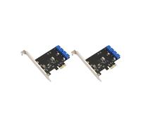 2X Tarjeta de Expansión PCI Express USB 3.0 de 19 Pines PCIE 1X A 2 Puertos Adaptador USB 3 de 19 Pines Cabecera de Concentrador USB3 Interno de 20
