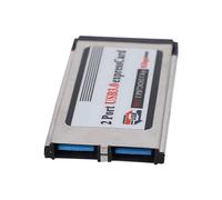 2X Tarjeta Express USB 3.0 de 2 Puertos de Alta Velocidad Tarjeta Express con Ranura de 34 mm Adaptador Convertidor PCMCIA para Laptop Notebook