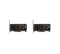 2X Tarjeta PCI-e X8 de Doble Disco NVME M.2 M KEY SSD Adaptador ExpansióN Extended Dual Split Card