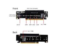 2X Tarjeta Vertical de Expansión Dividida PCIE4.0 PCIE X16 Una M.2 NVME SSD Tarjeta Adaptadora PCIE X16 Una X8+X4+X4 Quad VROC .2 Puerto NVMe