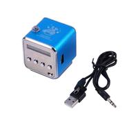 2X TD-V26 Receptor de Altavoz de Radio FM Digital con Altavoz Estéreo LCD Soporte de Tarjeta Micro-TF Reproductor de Música Mp3 (Azul)