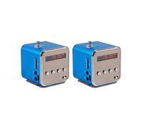 2X TD-V26 Receptor de Altavoz de Radio FM Digital con Altavoz Estéreo LCD Soporte de Tarjeta Micro-TF Reproductor de Música Mp3 (Azul)