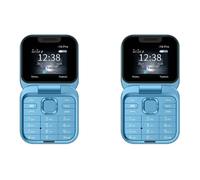 2X TeléFono MóVil con Tapa Radio FM Lista Negra de Voz MarcacióN RáPida VibracióN Tarjeta 2SIM Pantalla PequeñA TeléFono Plegable (Azul)