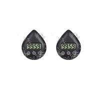 2X Temporizador de Ducha Silencioso Que Funciona con Pilas, Temporizador Digital Resistente Al Agua, Temporizador Bonito de TamañO PequeñO Negro