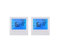 2X Termostato Digital Programable de 3 A, Controlador Semanal de Temperatura Ambiente para Calefacción Eficiente del Hogar, Luz de Fondo Azul