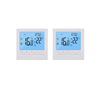 2X Termostato Digital Programable de 3 A, Controlador Semanal de Temperatura Ambiente para Calefacción Eficiente del Hogar, Luz de Fondo Blanca