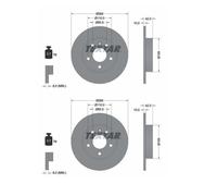 2X Textar 92092103 Disco De Freno Para Opel Corsa C X01 Chevrolet Zafira F75