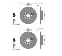 1X Disco de freno TEXTAR 92120705 para AUDI A3 (8P1) 2 2004-2012