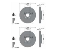 2X Textar 92124603 Discos De Freno 280 Mm Para Opel Meriva X03 Combo Tour Combo
