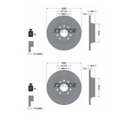 2x Textar 92140803 Disco Freno para VW Golf V Skoda Octavia II Seat Leon Audi Q3