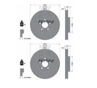 2x Textar 92229305 Disco Freno para Audi Q5 8RB A4 8K2 8K5 A4 Allroad A5 A6 A7