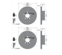 2x Textar 92261805 Disco Freno para BMW E90 E91 E92 E93 F31 F30 F80 F21 F20 E84