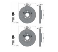 2x Textar 92292205 Disco De Freno Para KIA Ceed CD Hyundai Tucson TLE