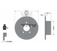 Textar Disco de freno 92057503 macizo para Audi A6, VW y Skoda