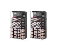 2X the Battery Storage Case,Organizer with Hinged Clear Cover, with Battery Tester, Holds 93 Batteries Various Sizes